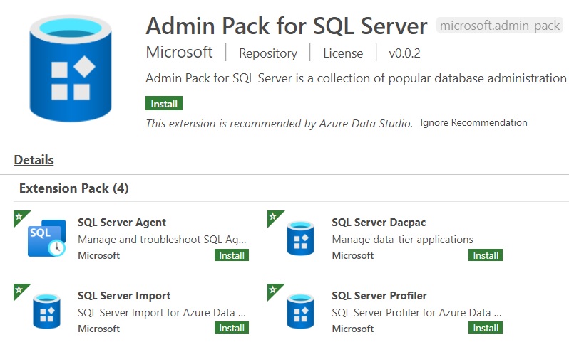 Admin Pack for SQL Server